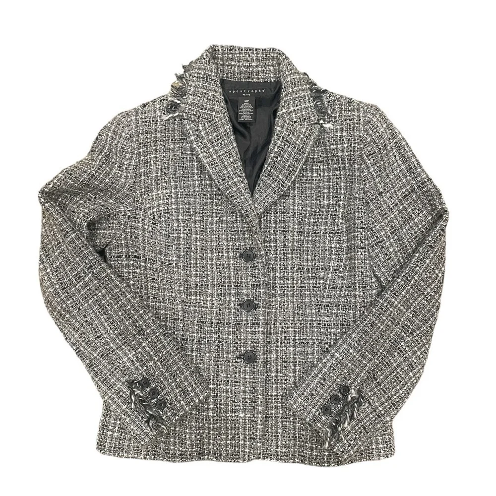 Apostrophe Tweed Blazer - Size 10P